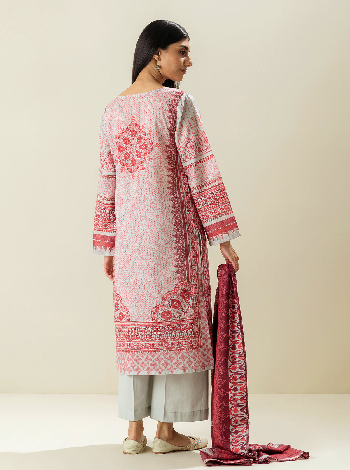 3 PIECE - PRINTED LAWN SUIT - MULBERRY CRAFTS MORBAGH SU_23