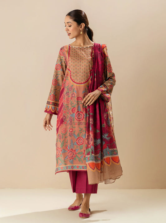 3 PIECE - PRINTED LAWN SUIT -DELICATE SYMPHONY MORBAGH SU_23