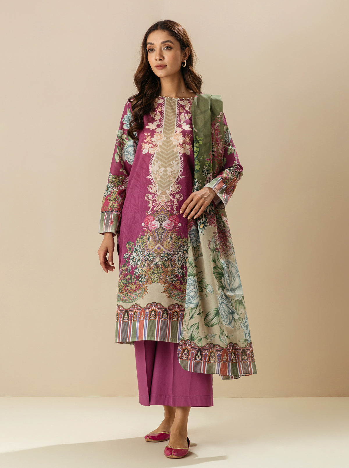 3 PIECE - PRINTED LAWN SUIT - ENCHANTMENT GARDEN MORBAGH SU_23