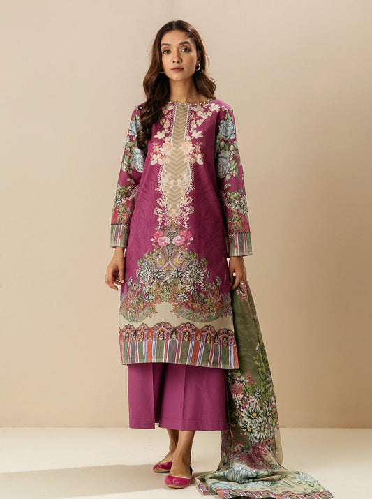 3 PIECE - PRINTED LAWN SUIT - ENCHANTMENT GARDEN MORBAGH SU_23