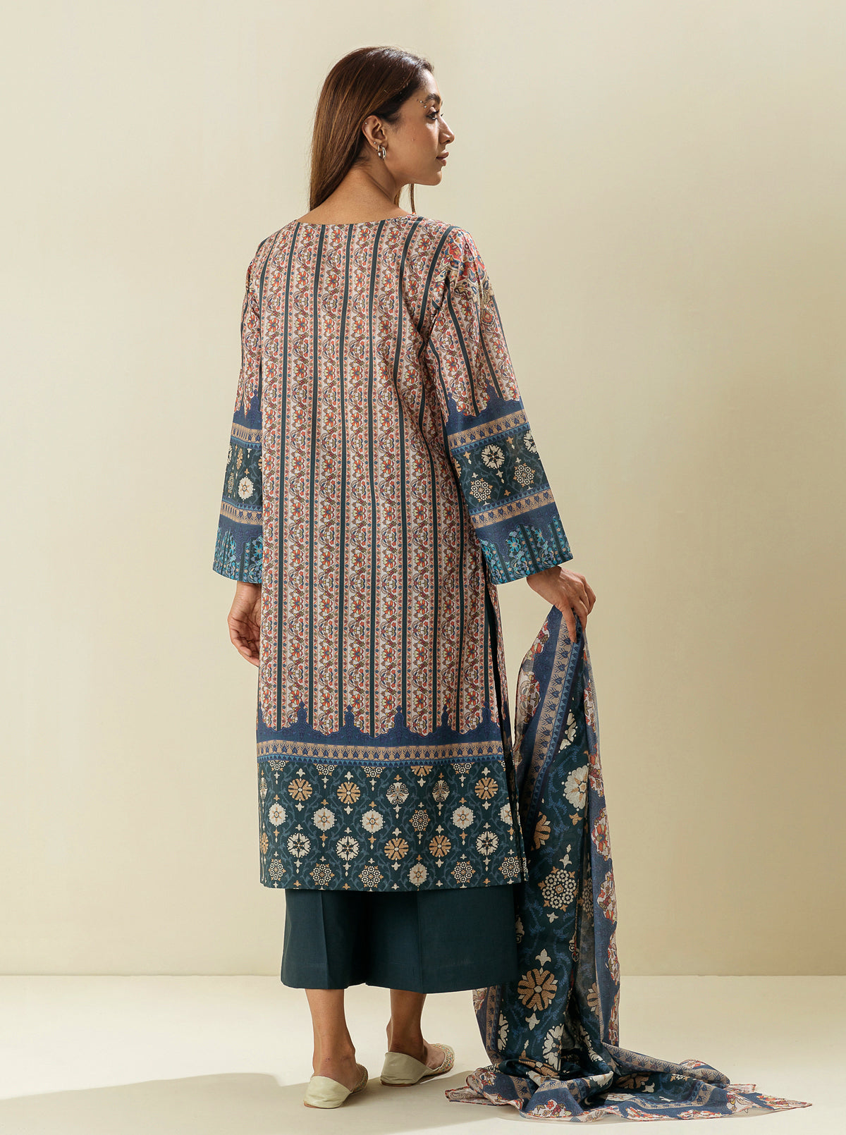 3 PIECE - PRINTED LAWN SUIT - BLUEBERRY MOONLIGHT MORBAGH SU_23