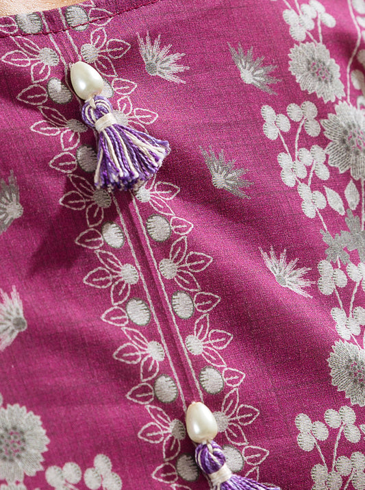 3 PIECE - PRINTED LAWN SUIT - WINE MIX MORBAGH SU_23