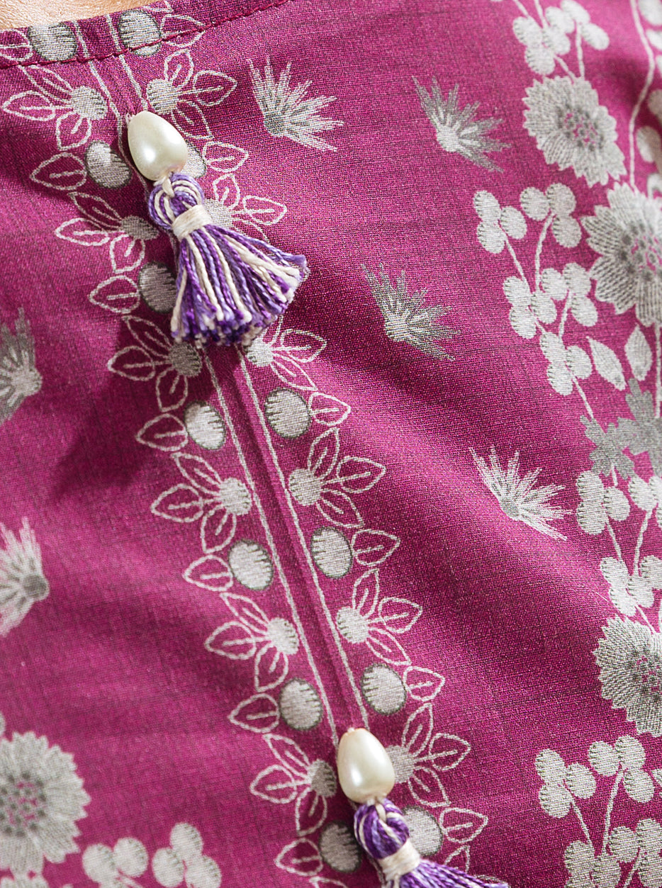 3 PIECE - PRINTED LAWN SUIT - WINE MIX MORBAGH SU_23