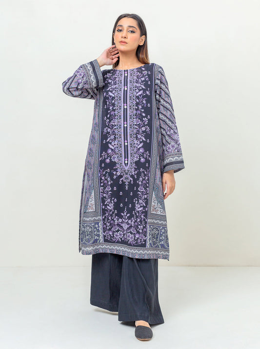 1 PIECE - PRINTED KHADDAR SHIRT - EBONY SHAFT MORBAGH WN_23