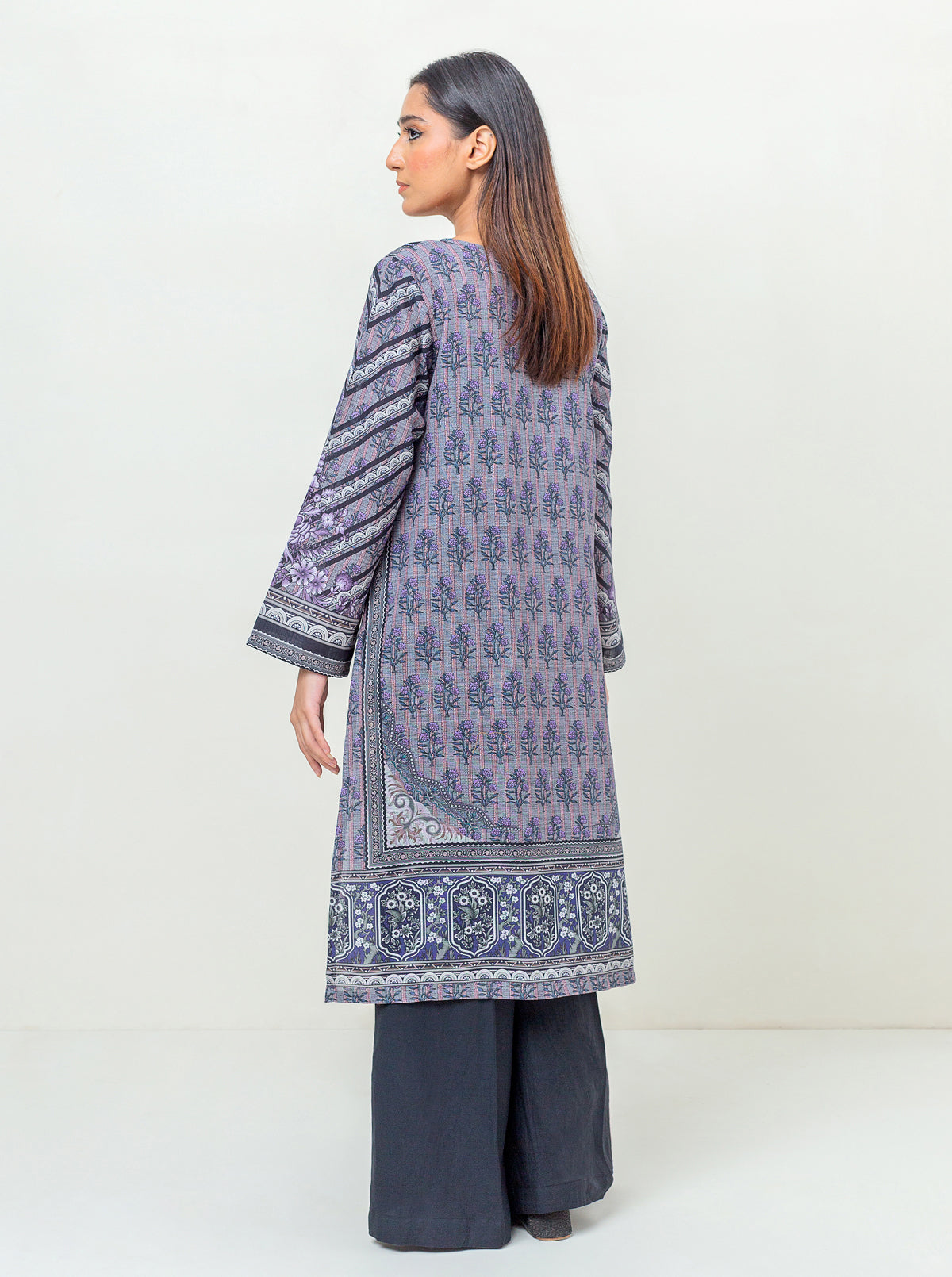 1 PIECE - PRINTED KHADDAR SHIRT - EBONY SHAFT MORBAGH WN_23
