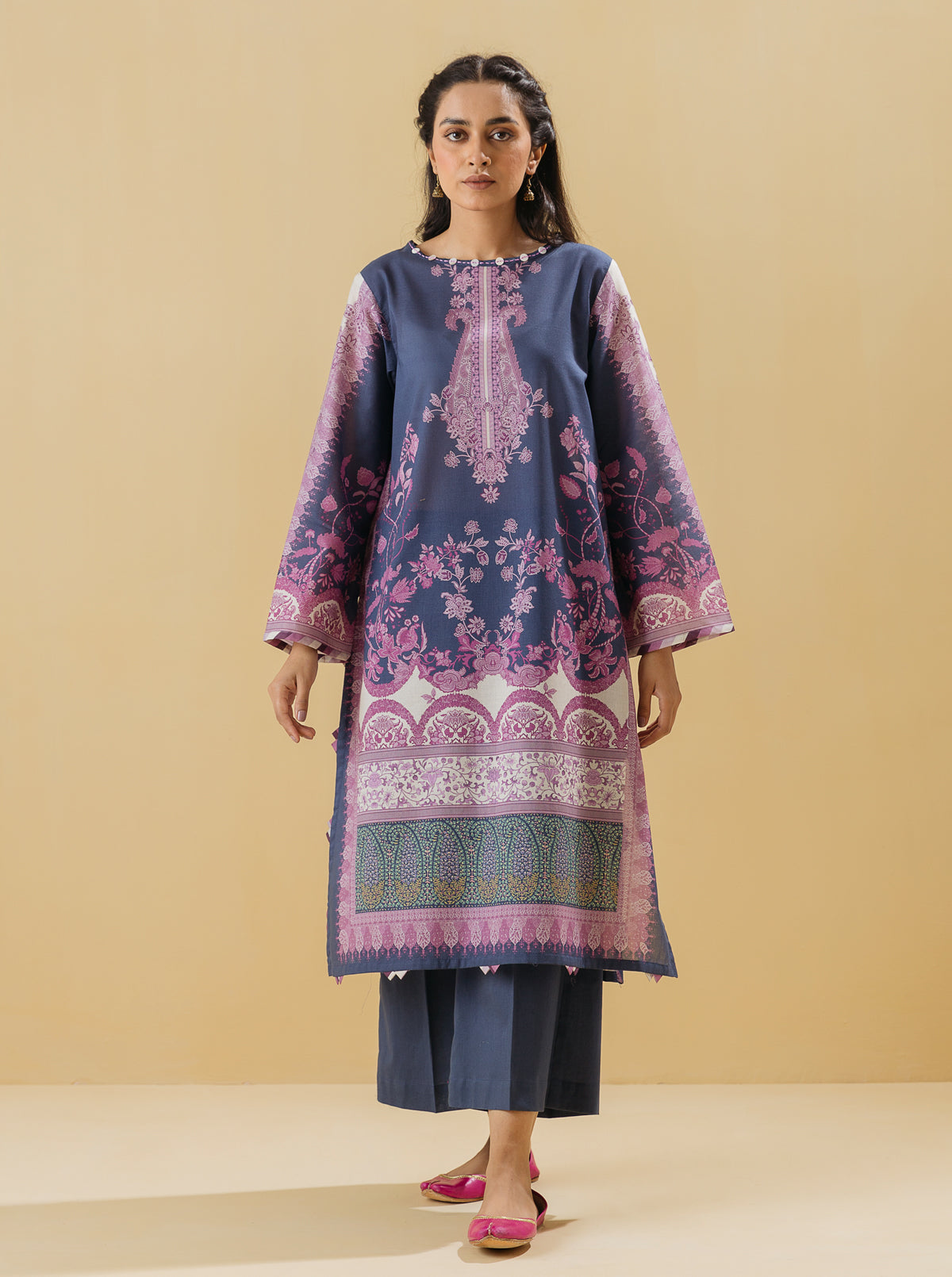 1 PIECE - PRINTED LAWN SHIRT - DIVINE DECOR MORBAGH SU_22