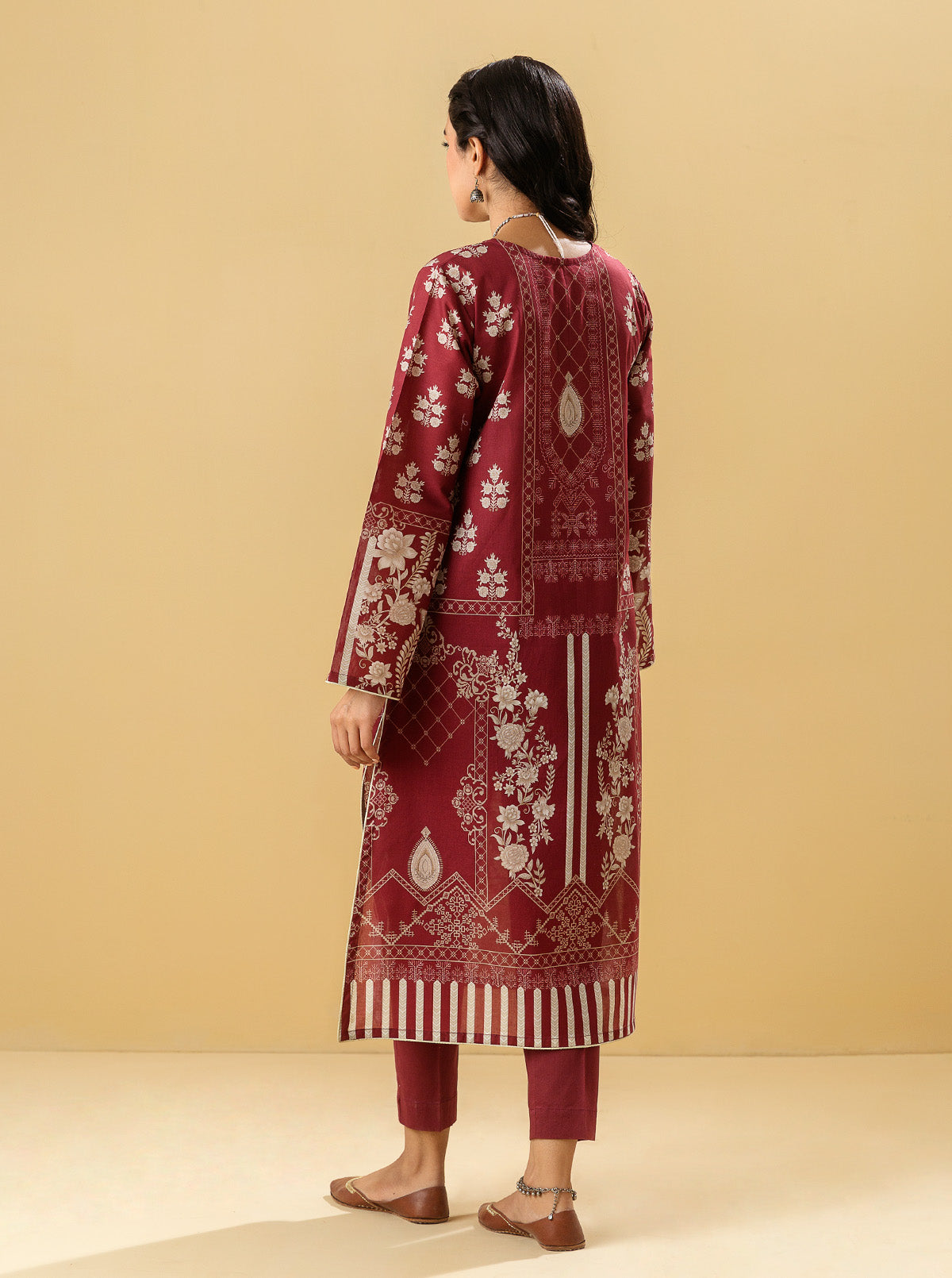 1 PIECE - PRINTED LAWN SHIRT - ROUGE FLORAL MORBAGH SU_22