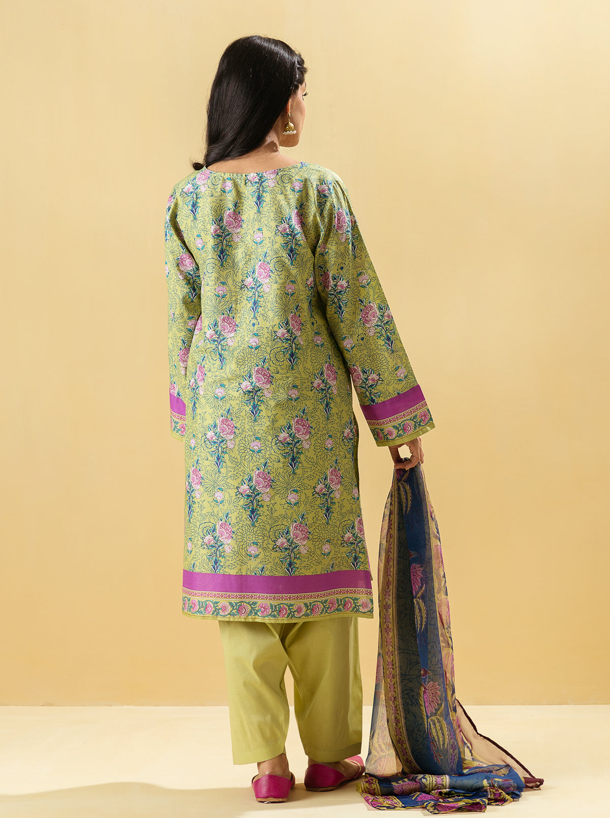 2 PIECE - PRINTED LAWN SUIT - CHROMATIC SPREE MORBAGH SU_22