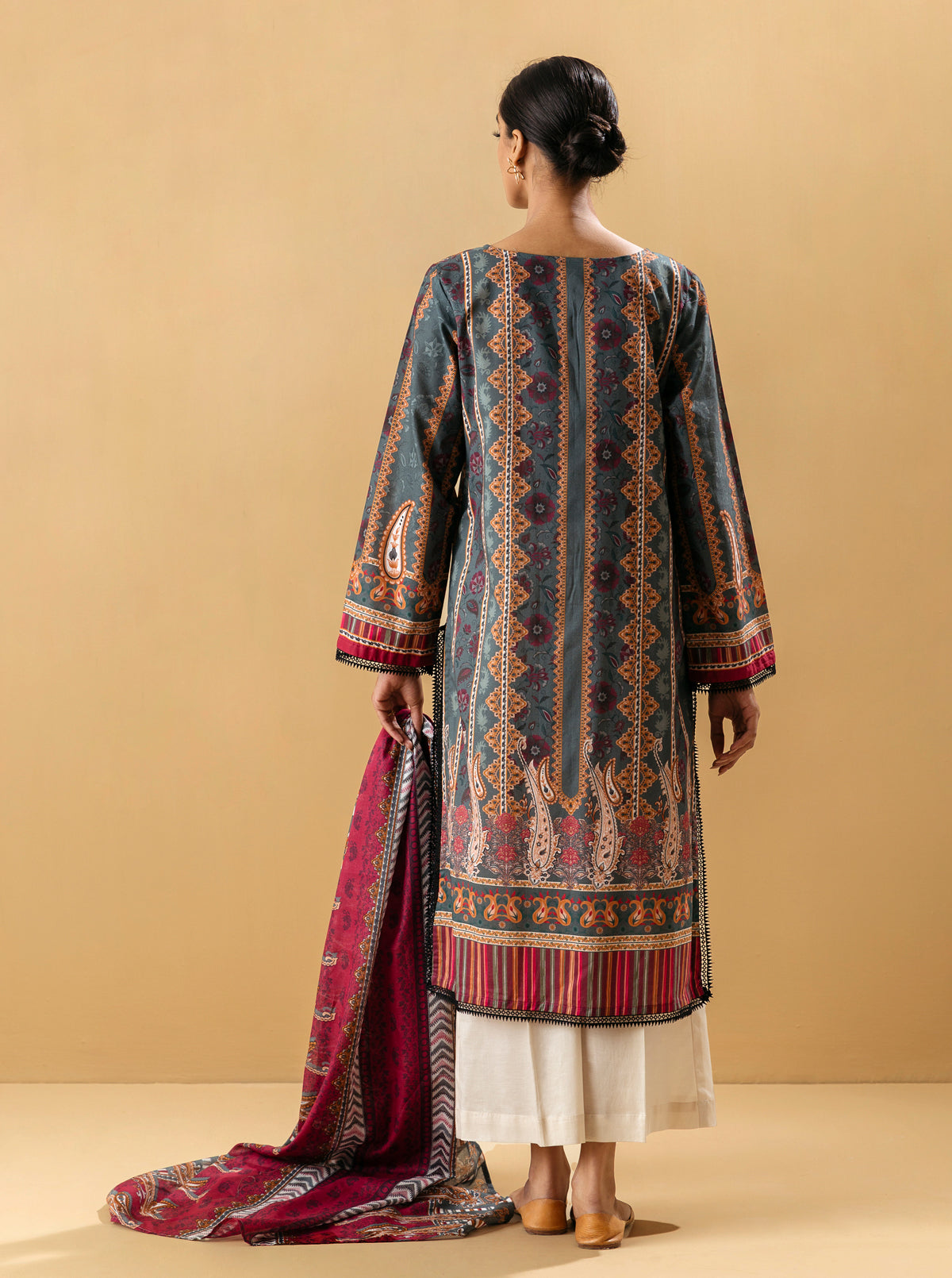 2 PIECE - PRINTED LAWN SUIT - ANTIQUE OPAL MORBAGH SU_22