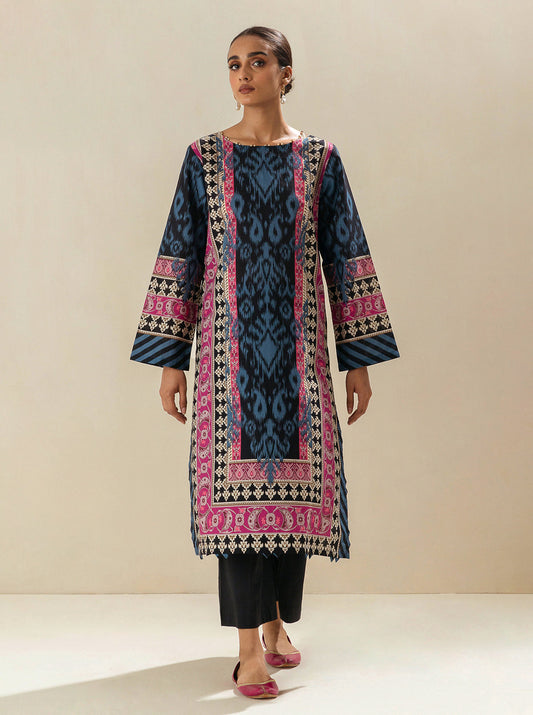 1 PIECE - PRINTED LAWN SHIRT - BLUE TIDE MORBAGH SU_23