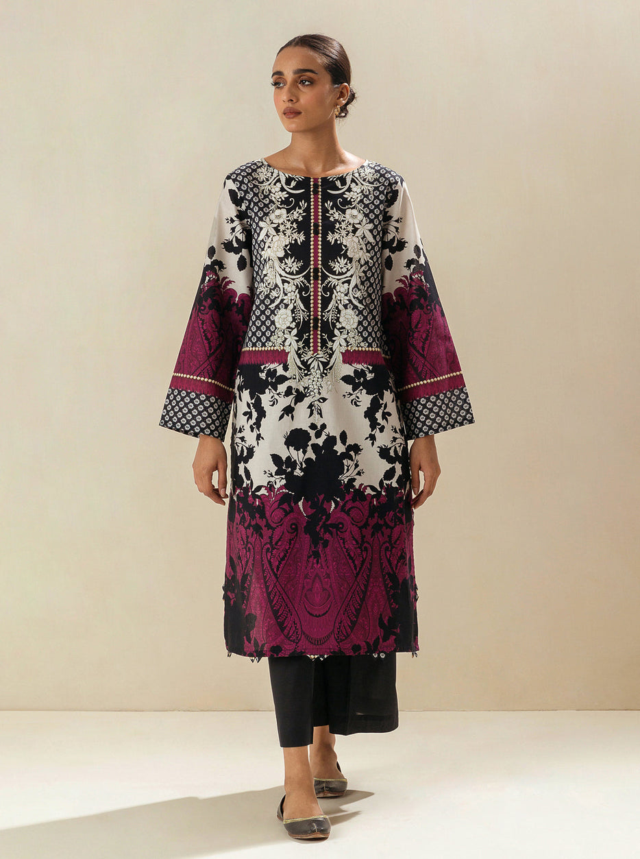 1 PIECE - PRINTED LAWN SHIRT - ROUGE SILHOUETTE MORBAGH SU_23