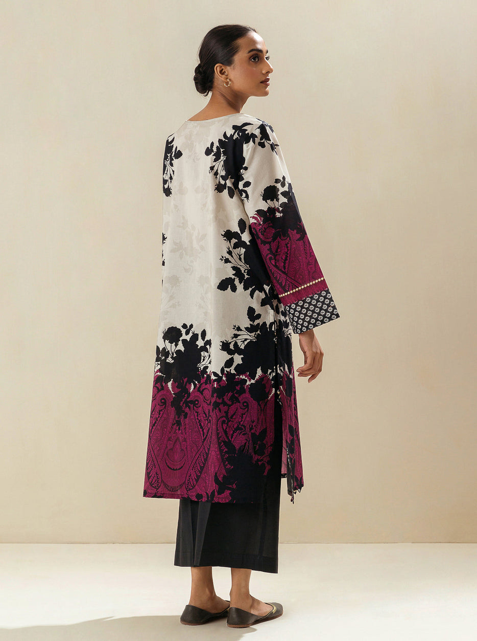 1 PIECE - PRINTED LAWN SHIRT - ROUGE SILHOUETTE MORBAGH SU_23