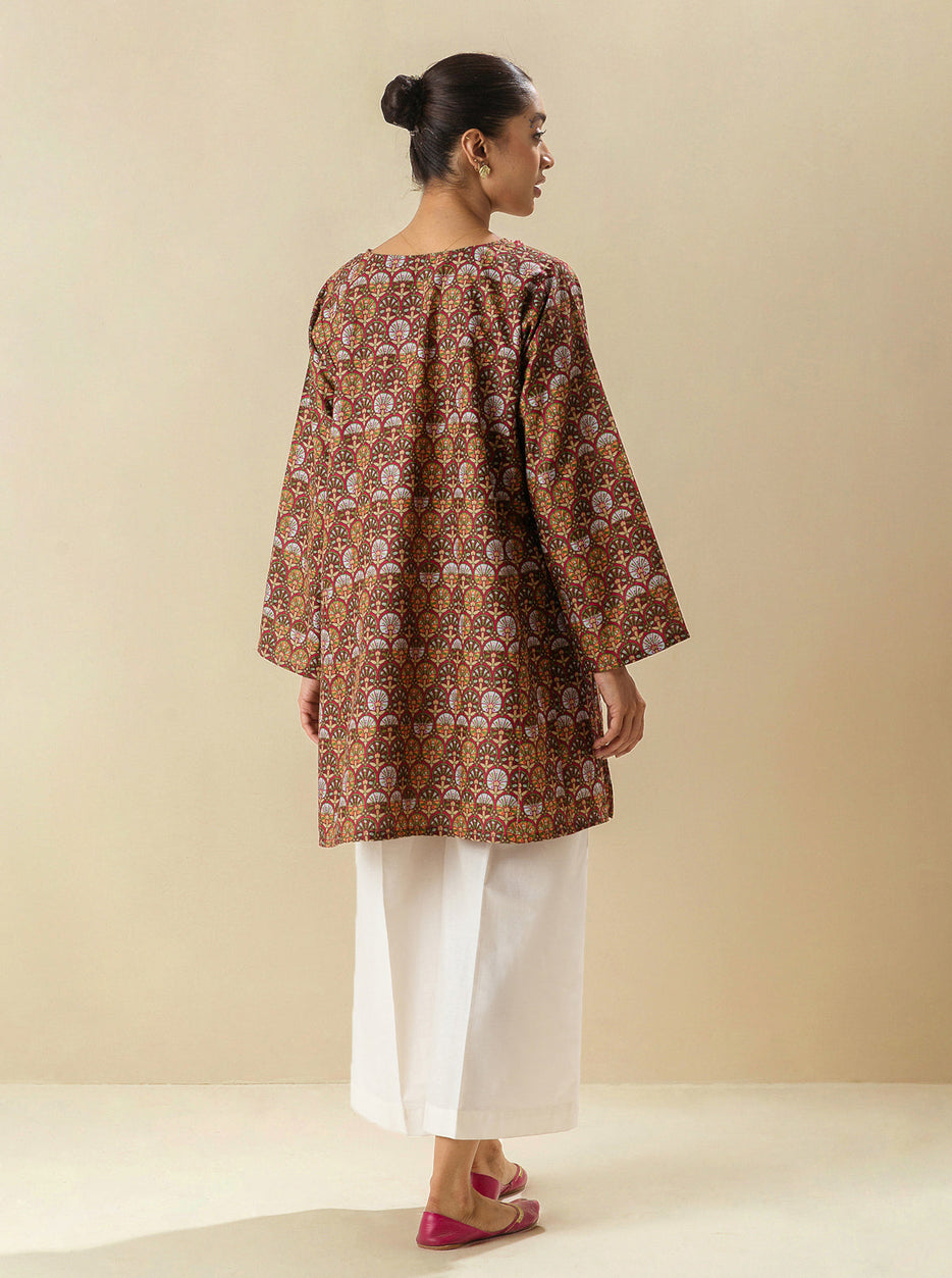 1 PIECE - PRINTED LAWN SHIRT - PLUME SKY MORBAGH SU_23
