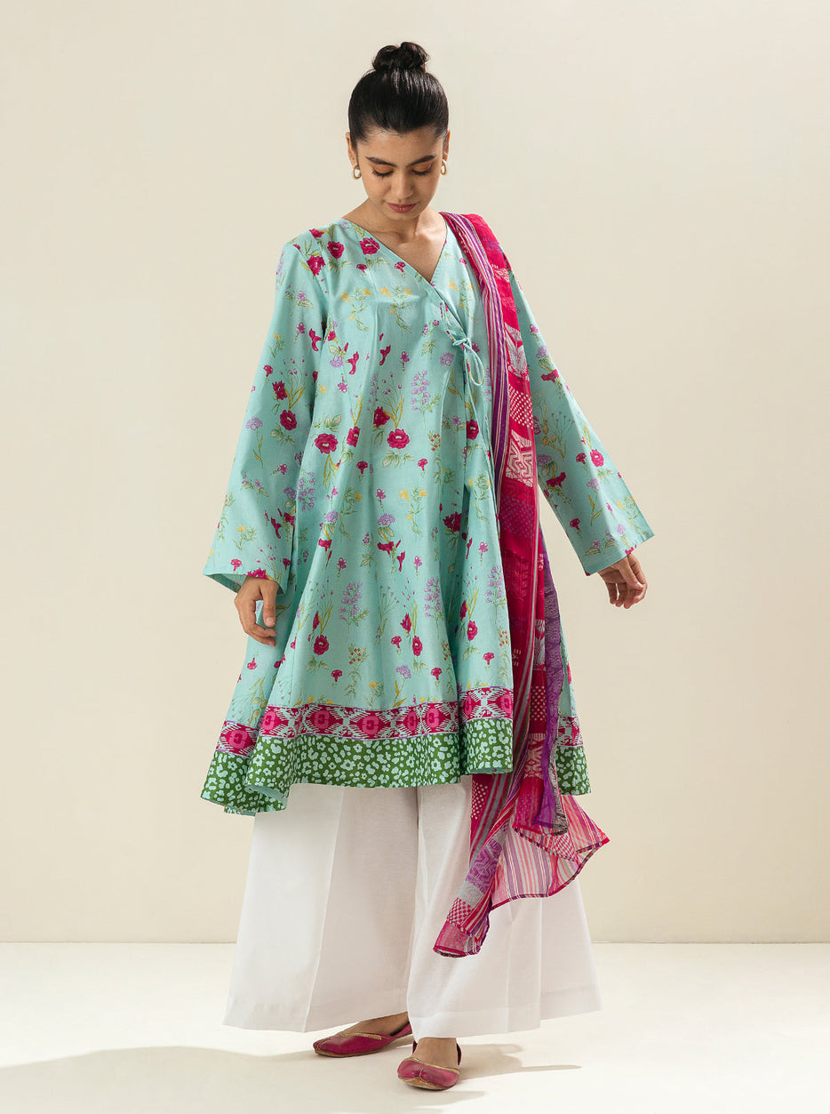 2 PIECE - PRINTED LAWN SUIT - SPRINKLE SKY MORBAGH SU_23