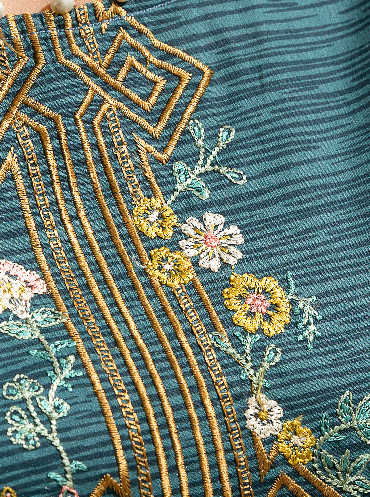 3 PIECE - EMBROIDERED LAWN SUIT - ORIENTAL BLUE MORBAGH SU_23
