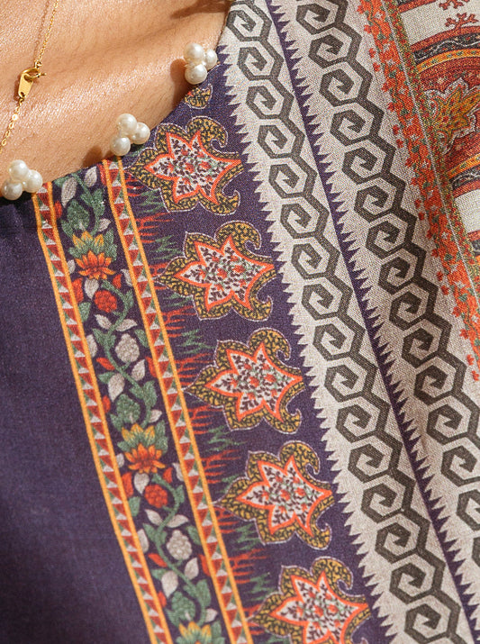 3 PIECE - PRINTED LAWN SUIT - BLUE MIRAGE MORBAGH SU_23