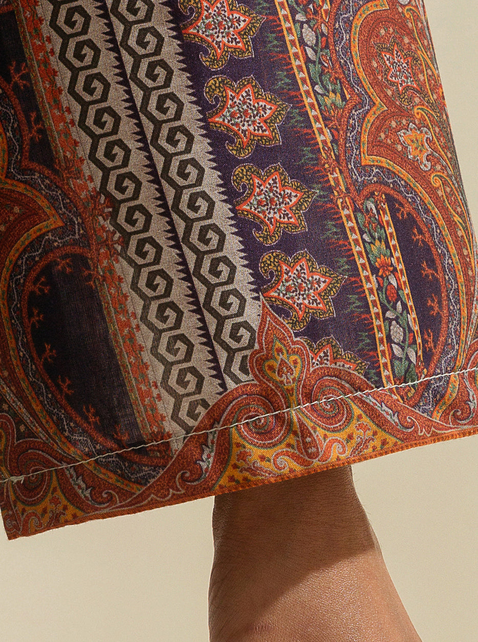 3 PIECE - PRINTED LAWN SUIT - BLUE MIRAGE MORBAGH SU_23