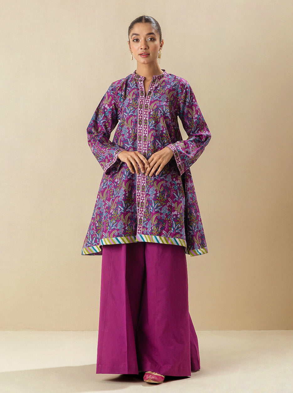 1 PIECE - PRINTED LAWN SHIRT - VIVID VIOLA MORBAGH SU_23