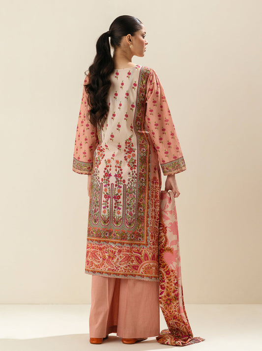 3 PIECE - PRINTED LAWN SUIT - ROSE OF SHARON MORBAGH SU_23