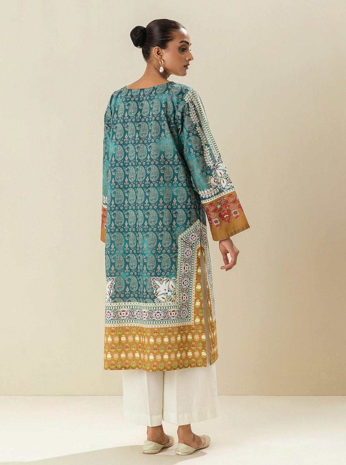 1 PIECE - PRINTED LAWN SHIRT - LAPIS GLEAM MORBAGH SU_23