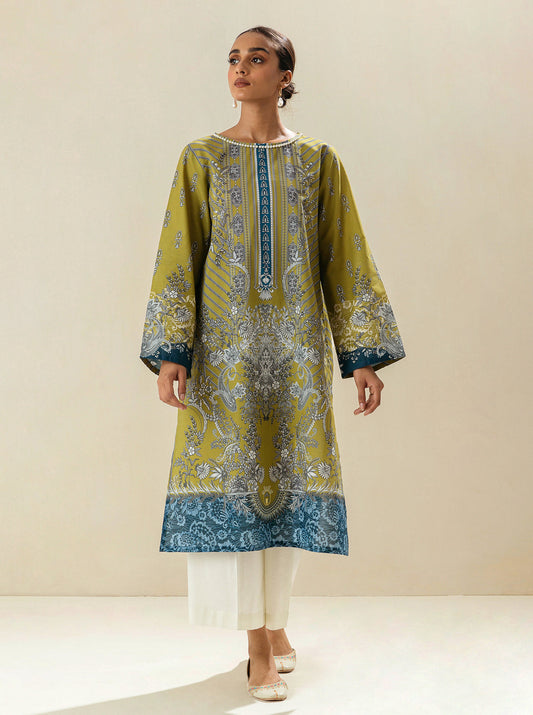 1 PIECE - PRINTED LAWN SHIRT - PIQUANT PANSY MORBAGH SU_23