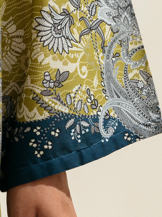 1 PIECE - PRINTED LAWN SHIRT - PIQUANT PANSY MORBAGH SU_23