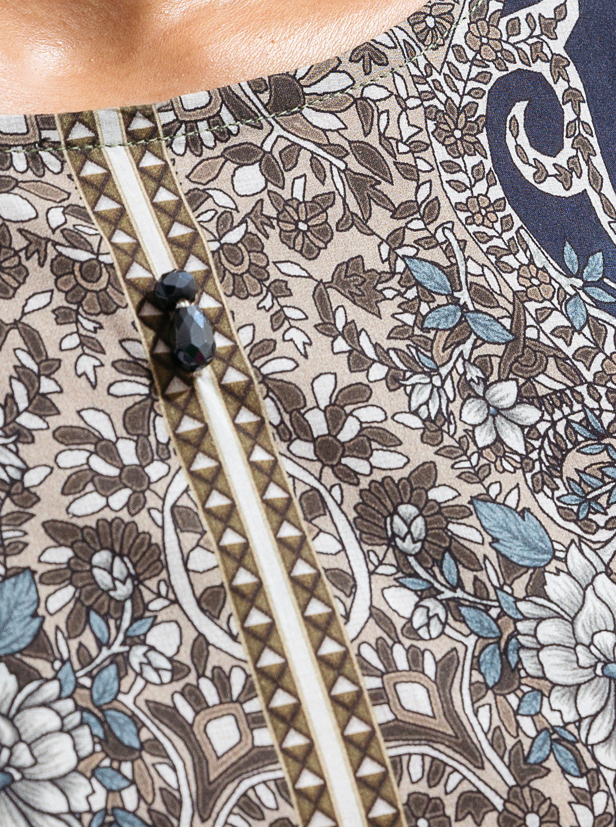 1 PIECE - PRINTED LAWN SHIRT - MIDNIGHT NAVY MORBAGH SU_23