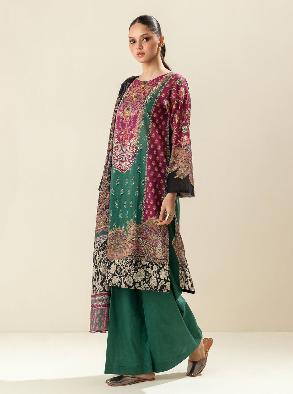 3 PIECE - PRINTED LAWN SUIT - TEHZIB FLOWER MORBAGH SU_23