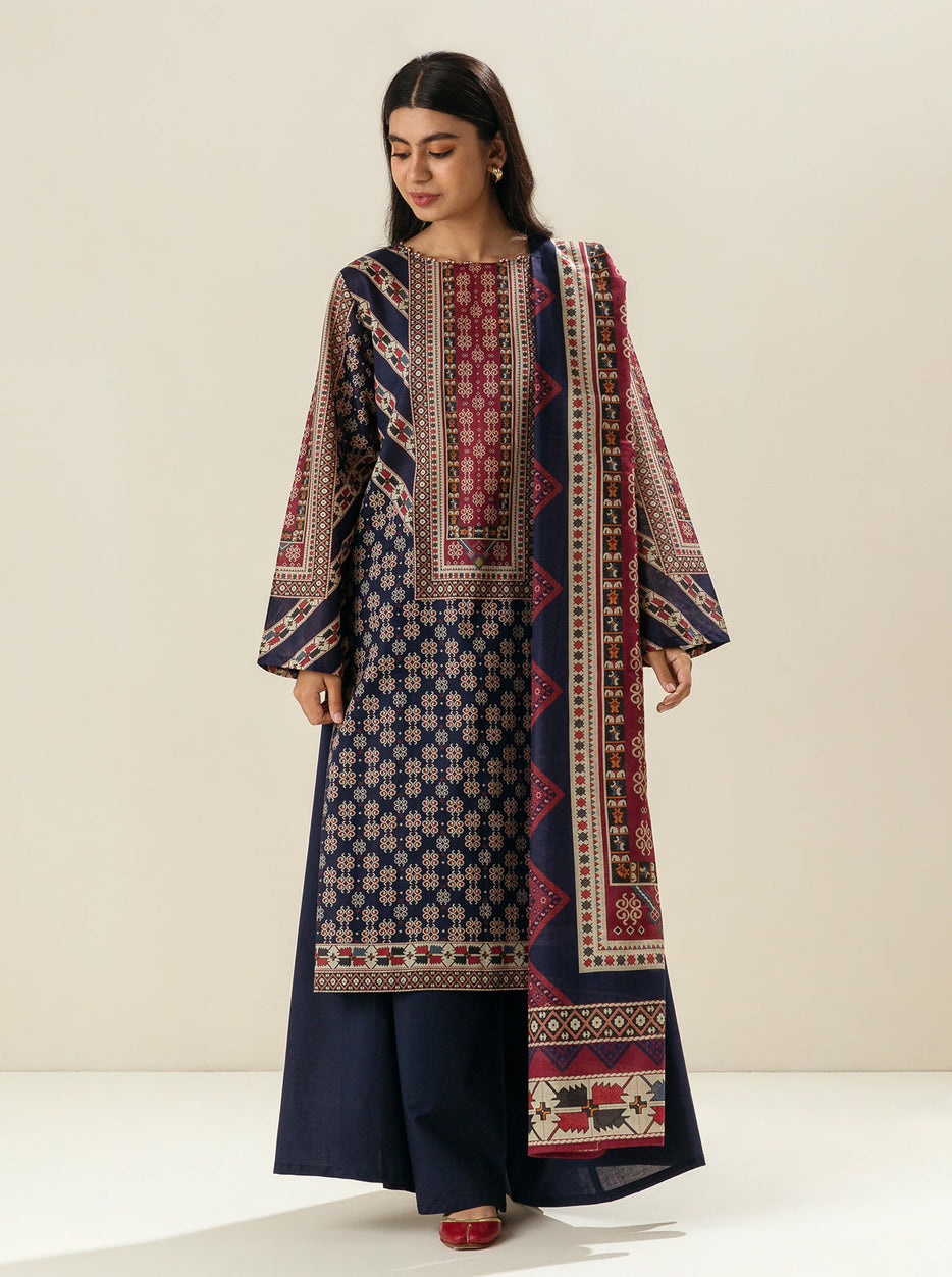 3 PIECE - PRINTED LAWN SUIT - TRIBAL FEST MORBAGH SU_23