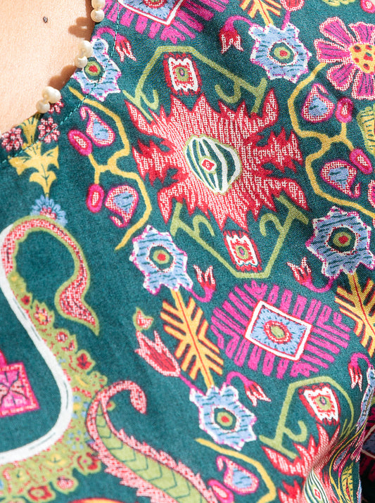 1 PIECE - PRINTED LAWN SHIRT - MARITIME MOON MORBAGH SU_23