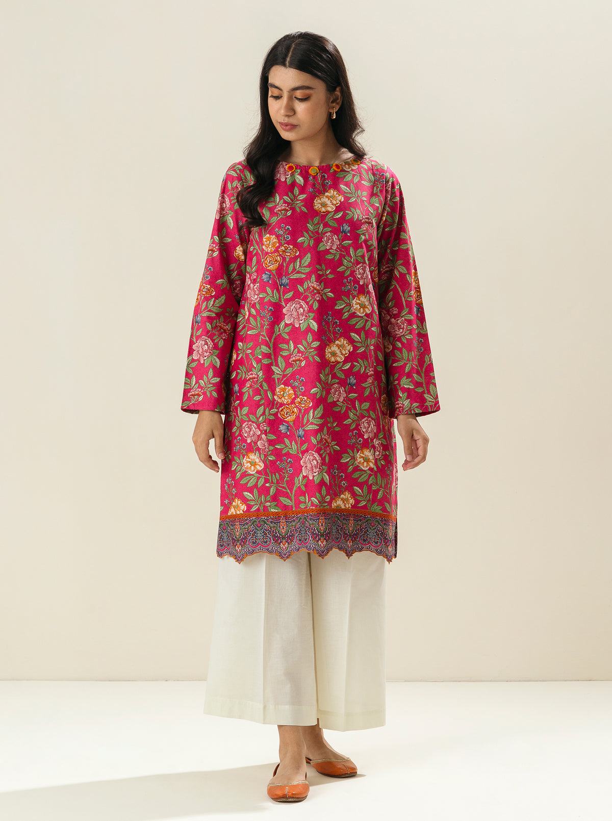 1 PIECE - PRINTED LAWN SHIRT - MELTED INCANDESCENCE MORBAGH SU_23