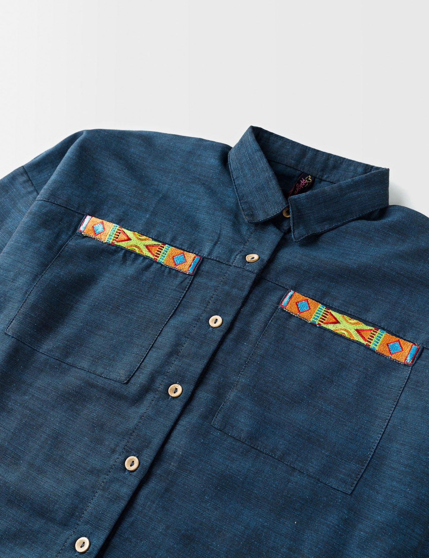 Embroidered Button Down Top