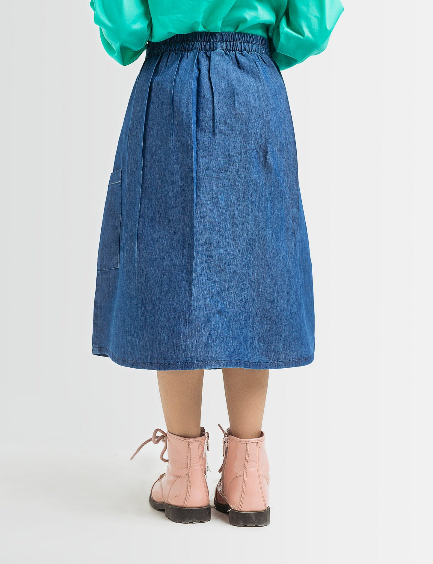 Chambray Button Down Skirt (6295499145368)