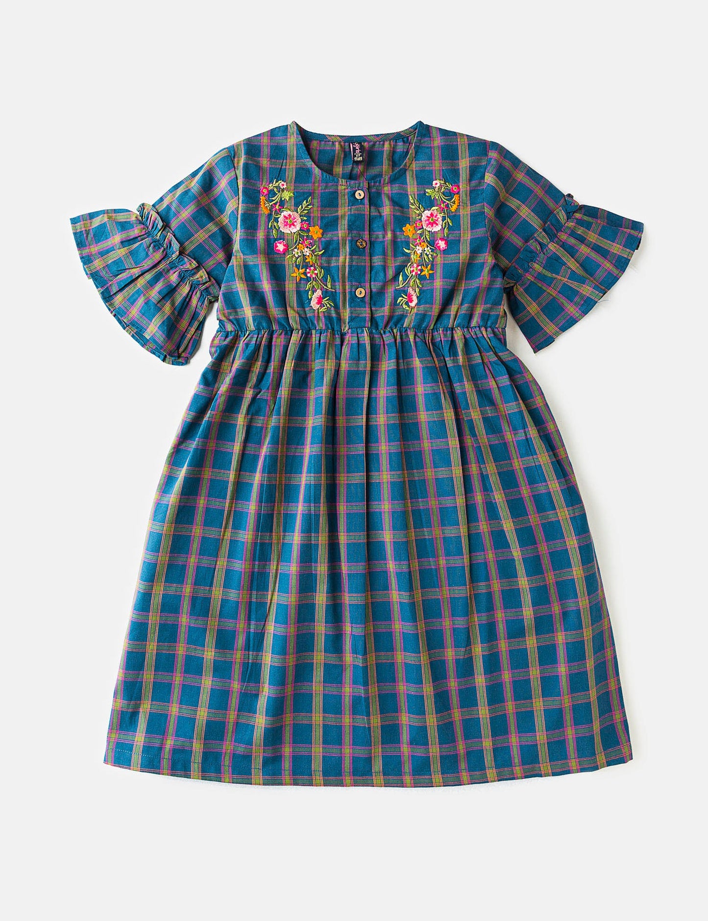 Plaids Embroidered Top (6551401857176)