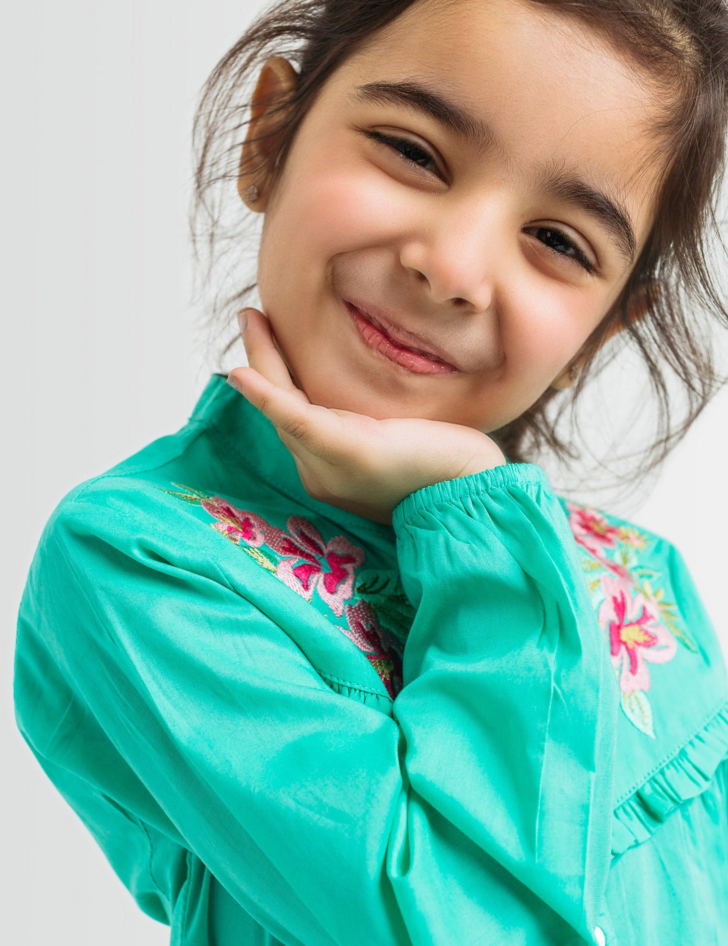 Embroidered Aqua Top (6295502487704)