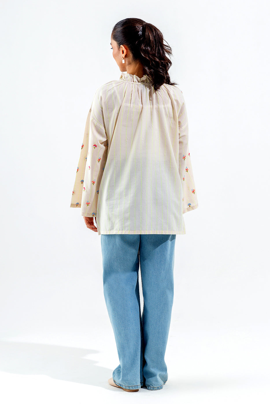 EMBROIDERED YARN DYED TOP (PRET)