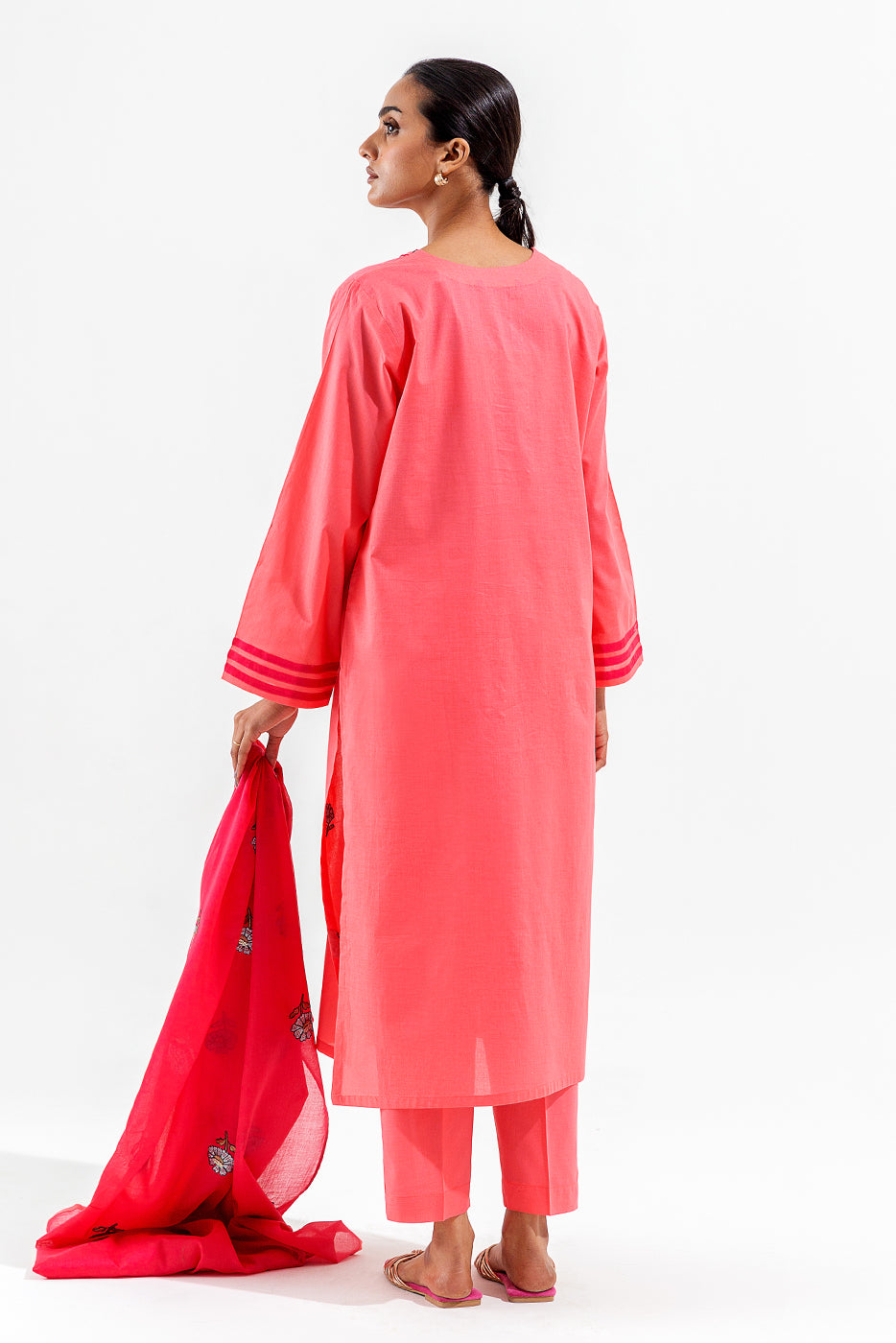 3 PIECE EMBROIDERED DYED LAWN SUIT (PRET)