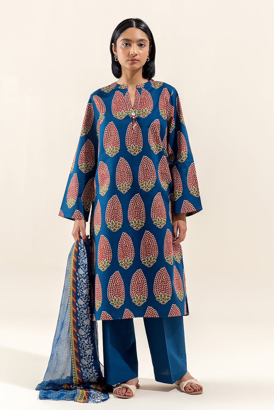 2 PIECE PRINTED LAWN SUIT-MIDNIGHT FERN (UNSTITCHED)