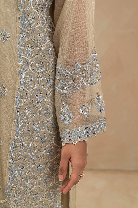 3 PIECE EMBROIDERED COTTON VISCOSE SUIT (LUXURY-PRET)