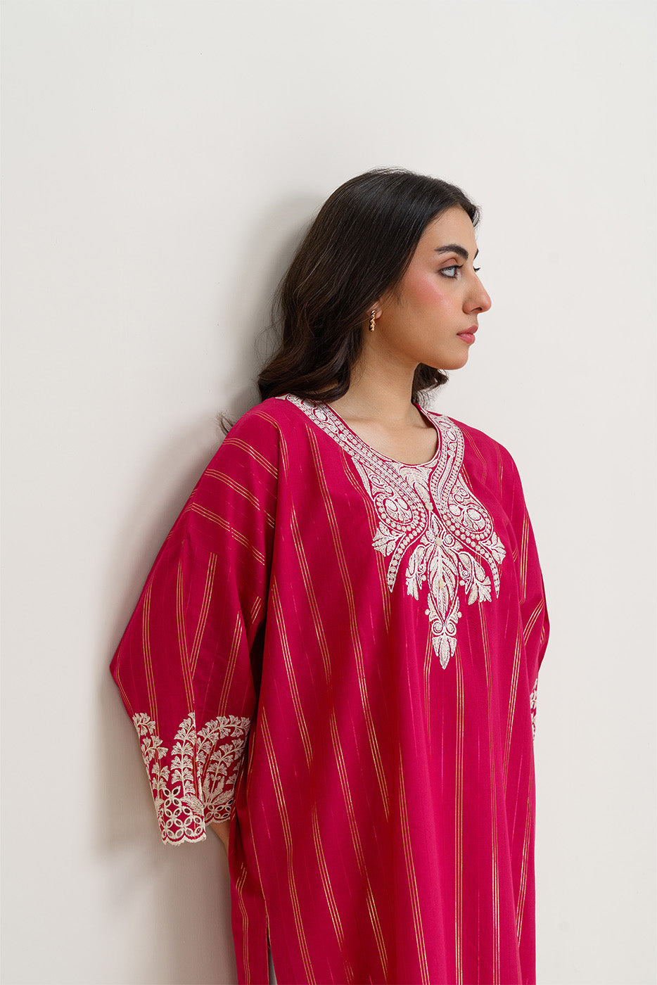 EMBROIDERED COTTON BADLA SHIRT (PRET)