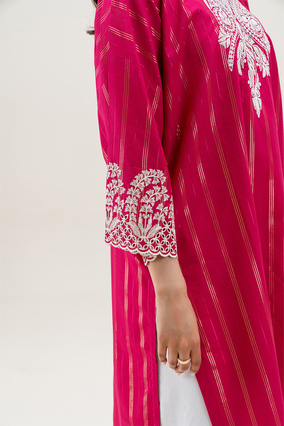 EMBROIDERED COTTON BADLA SHIRT (PRET)