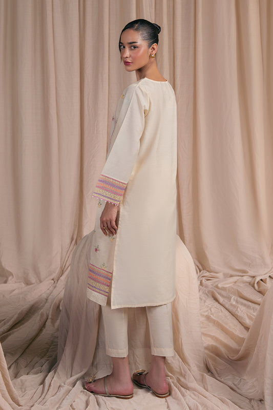 2 PIECE EMBROIDERED SPACE DYED SUIT (PRET)