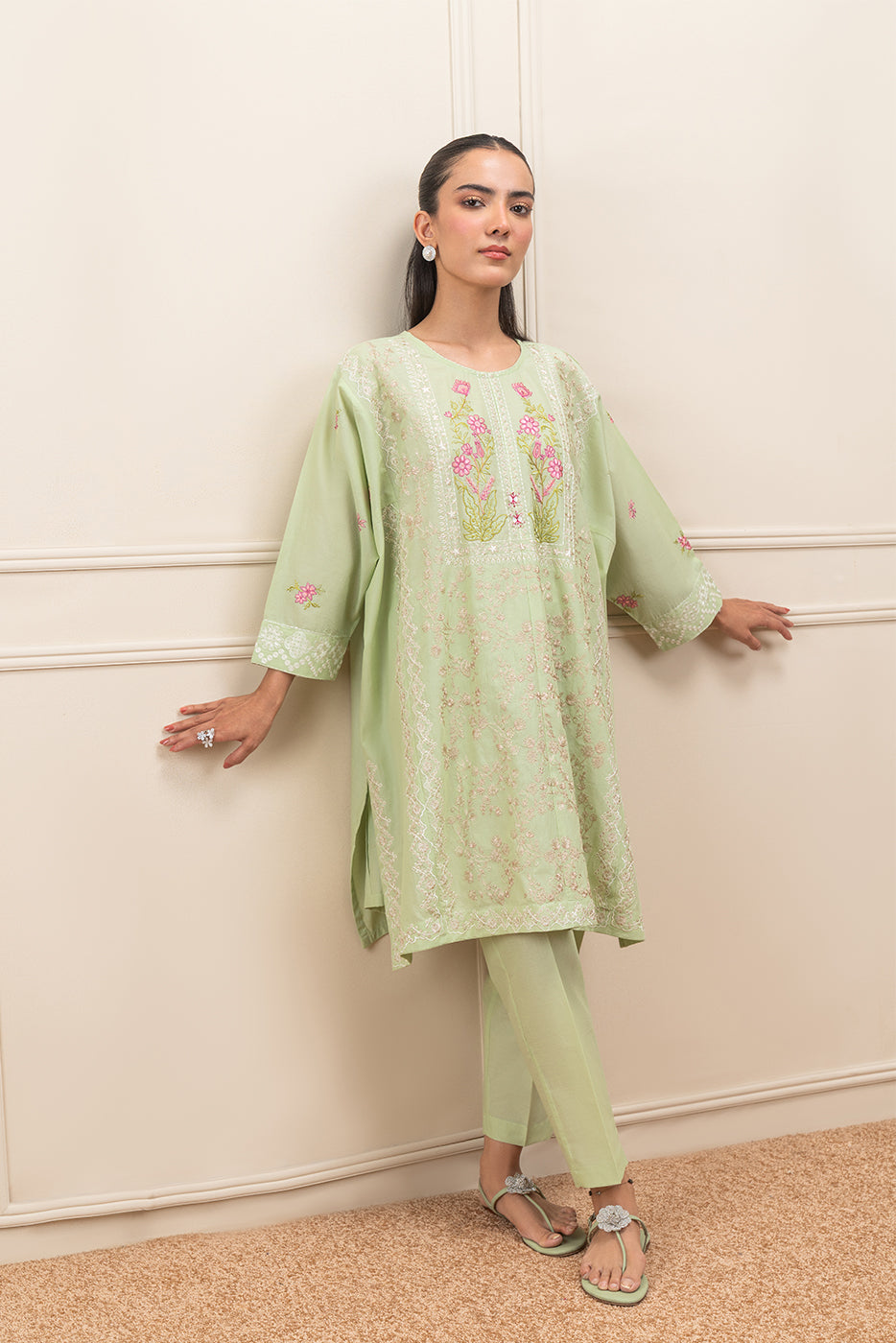 2 PIECE EMBROIDERED MISSOURI SUIT (PRET)