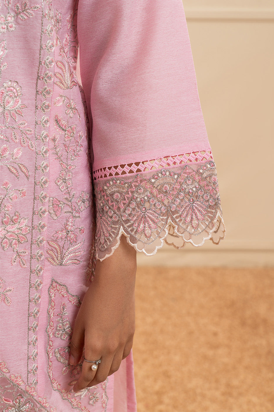 3 PIECE EMBROIDERED SPACE DYED SUIT (PRET)