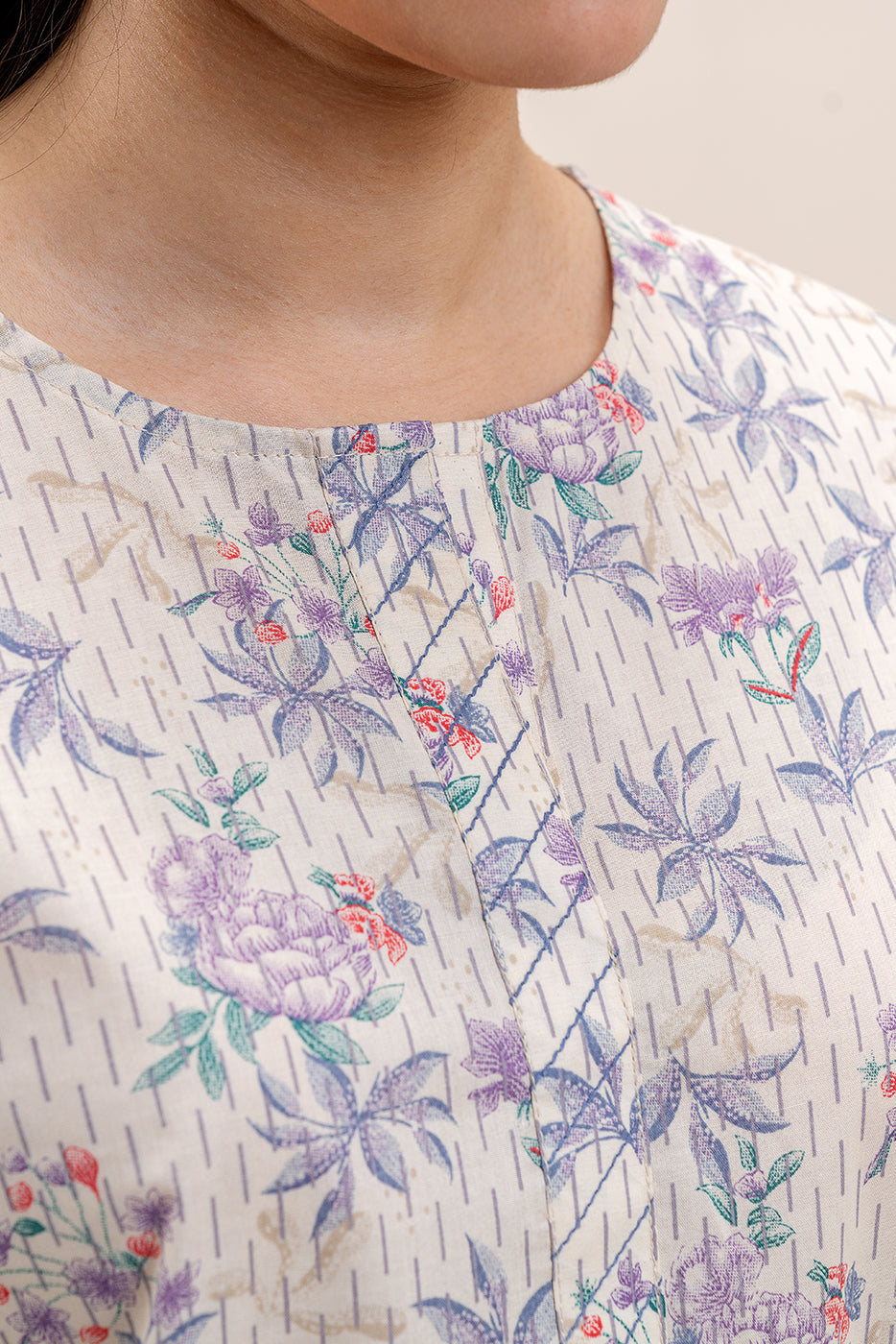 2 PIECE PRINTED LAWN SUIT-PINE FOREST (UNSTITCHED)