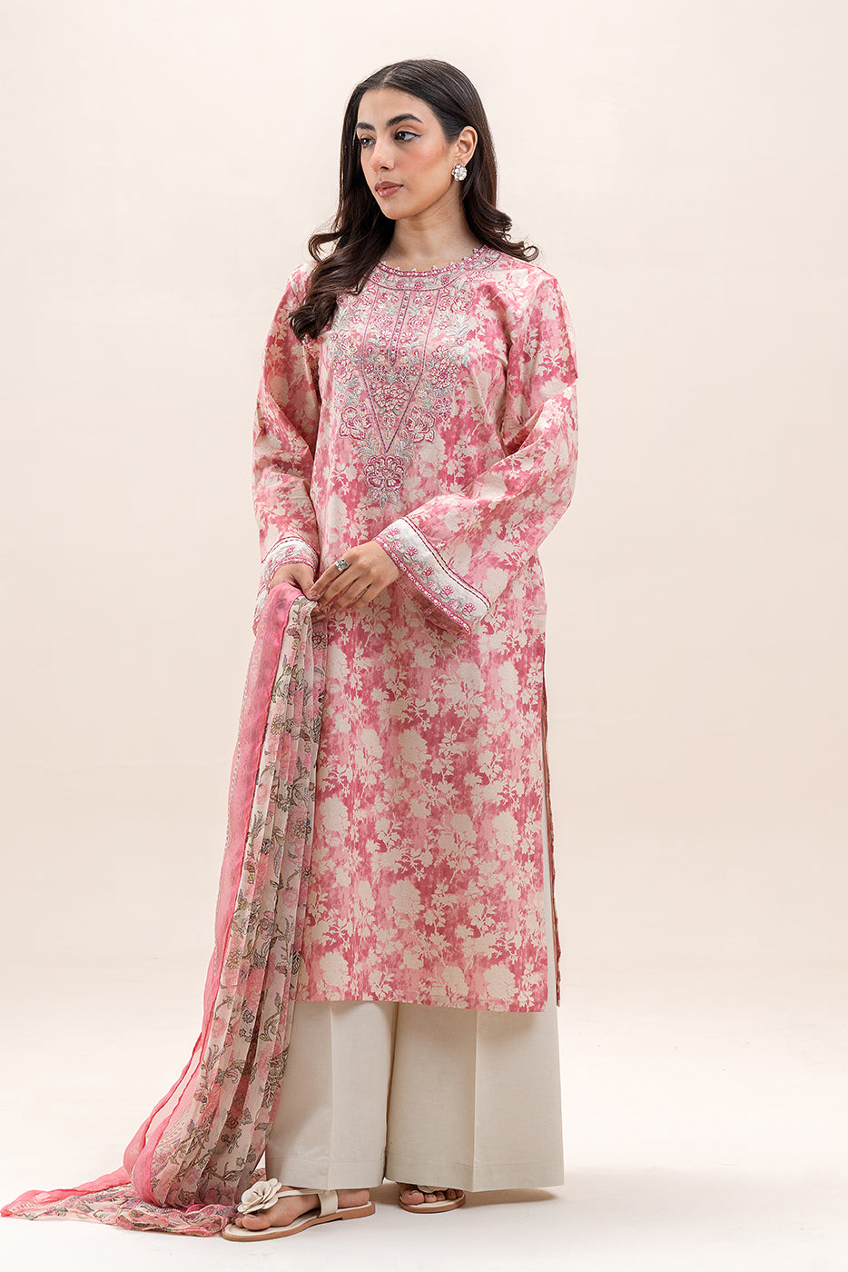 2 PIECE EMBROIDERED LAWN SUIT-ROUGE SILHOUETTE (UNSTITCHED)