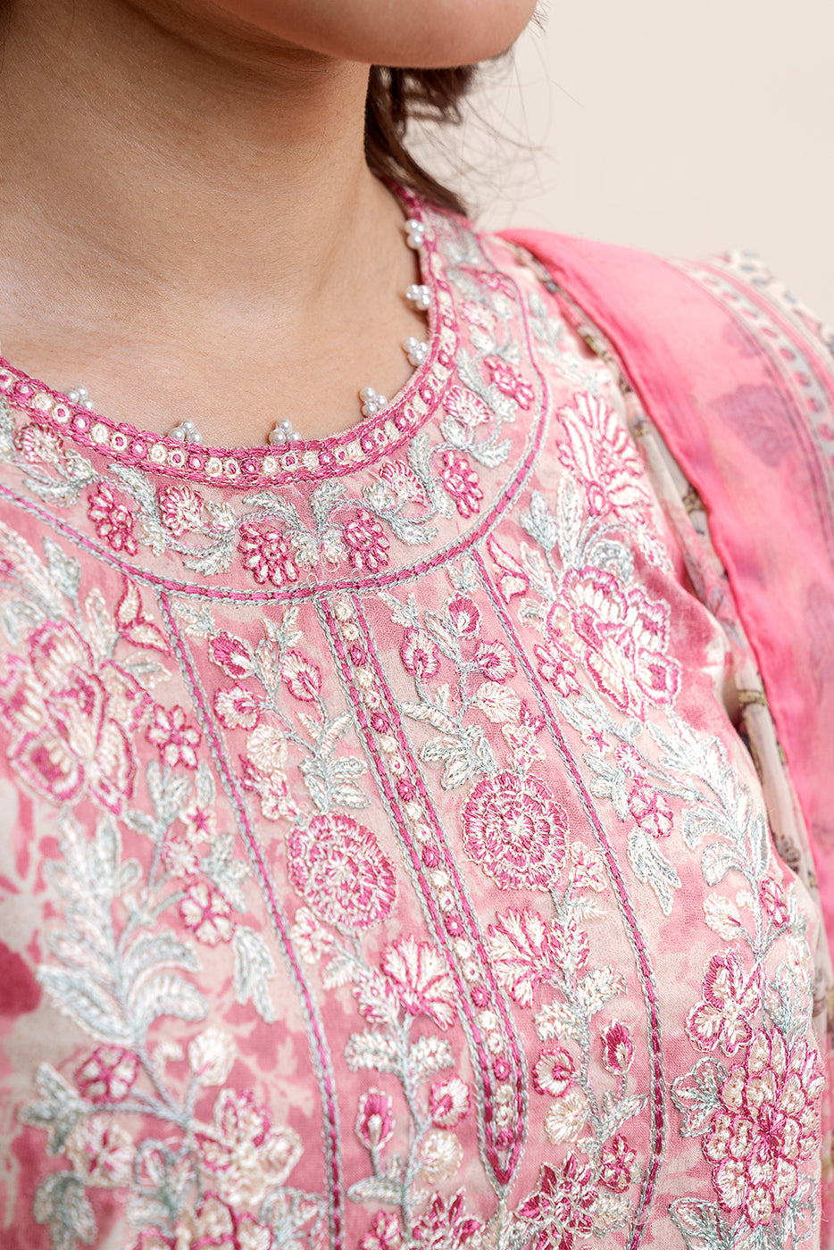 2 PIECE EMBROIDERED LAWN SUIT-ROUGE SILHOUETTE (UNSTITCHED)