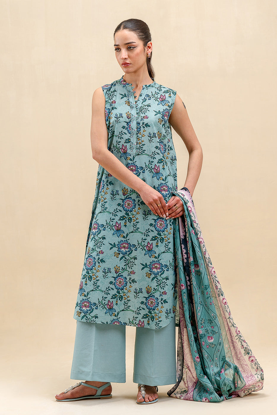 3 PIECE PRINTED LAWN SUIT-BERYL STALK (UNSTITCHED)