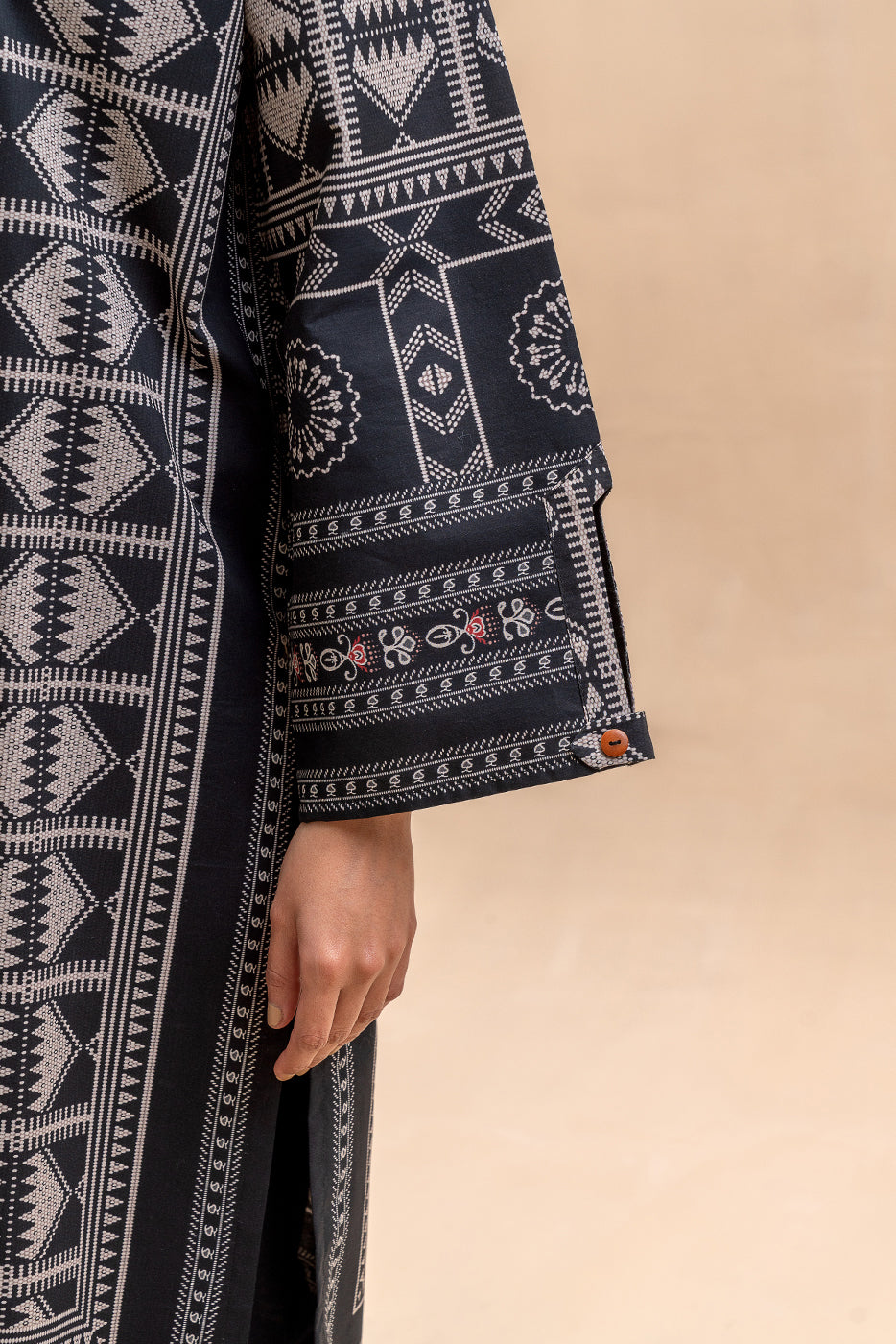 3 PIECE PRINTED LAWN SUIT-ONYX GRID (UNSTITCHED)