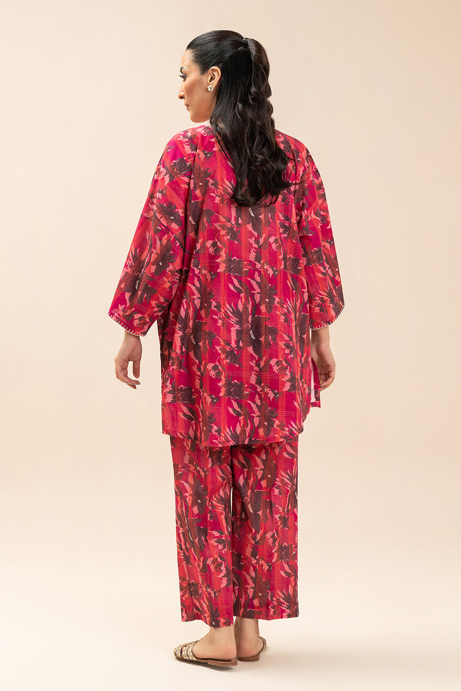 2 PIECE PRINTED LUREX LAWN SUIT (PRET)